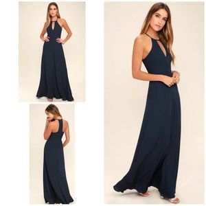 Lulus Large Navy blue Maxi Dress
